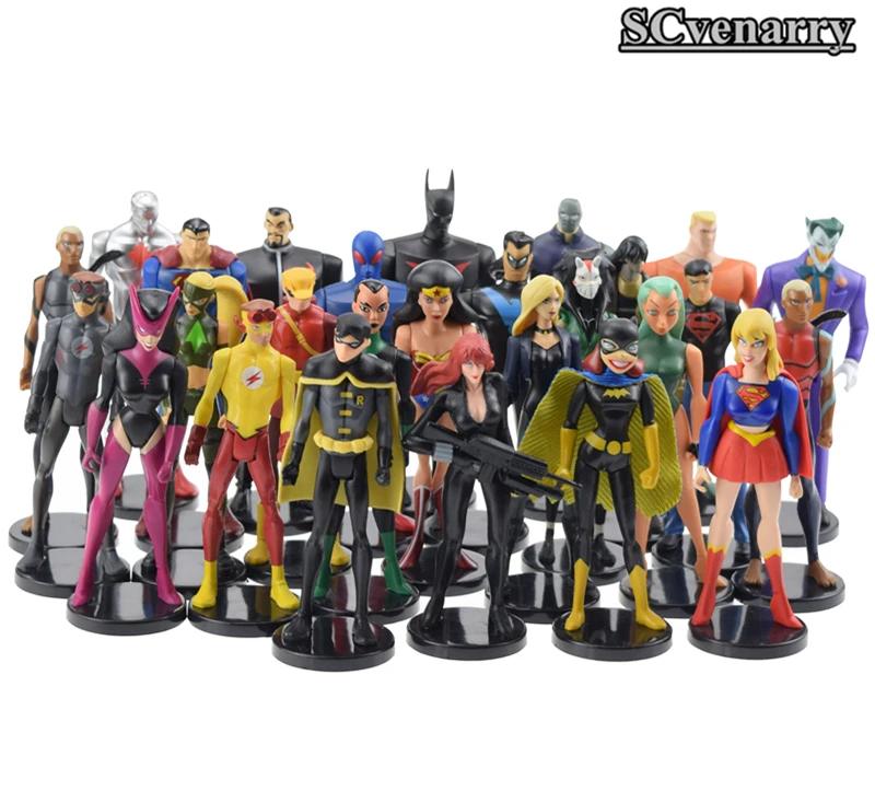 Полный набор DC Comics Мстители Супергерои Супермен ПВХ Фигурки 27 шт./партия