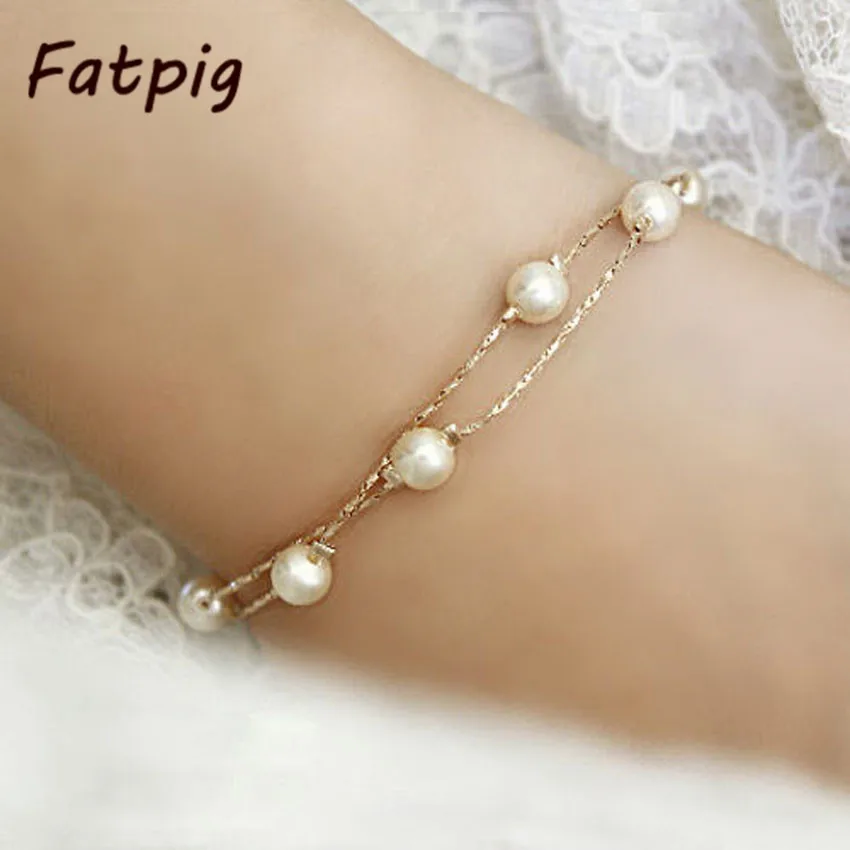 1 шт. элегантные ювелирные изделия браслет из розового золота имитация