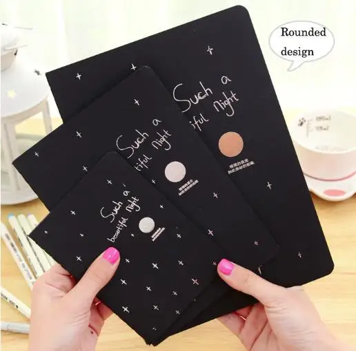 Черный Черная бумага 16 к 32 к 56 к альбом для зарисовок Bullet Journal милый блокнот бумажный Еженедельный аксессуары для планировщика канцелярский дневник 01630 - Цвет: Черный