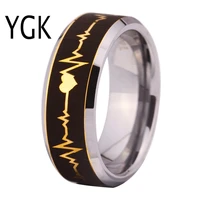 classic wedding rings for women mens engagement rings heart beat eeg design promise anniversary jewelry golden tungsten ring