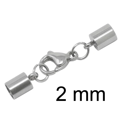2mm 2/3/4/5/6/8 мм/10 шт Нержавеющая сталь застежки крючки шнуры торцевыми крышками шнура для изготовления ювелирных изделий браслет Цепочки и ожерелья DIY ювелирных изделий - Цвет: 2mm