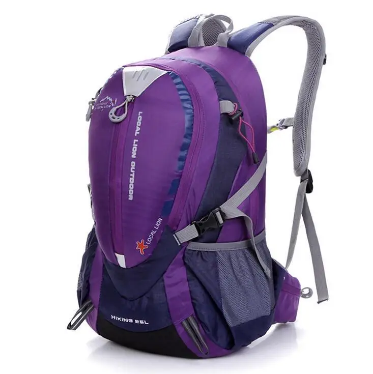 Фиолетовый 25л Водонепроницаемый нейлоновый рюкзак для езды на велосипеде, сумка для спорта на открытом воздухе, рюкзаки для езды на велосипеде, мужские рюкзаки, рюкзак - Цвет: Фиолетовый