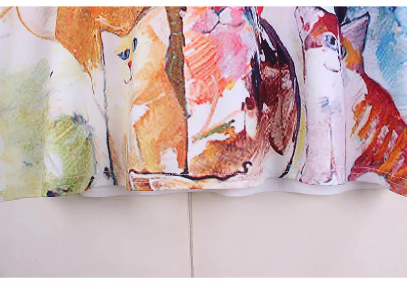 Модное женское мини-платье со множеством кошек летние платья для девочек