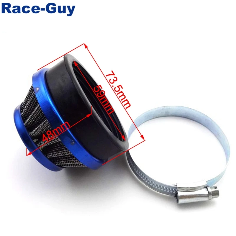 Синий гоночный 60 мм воздушный фильтр для велосипед с двигателем на Газу Push Mini Moto