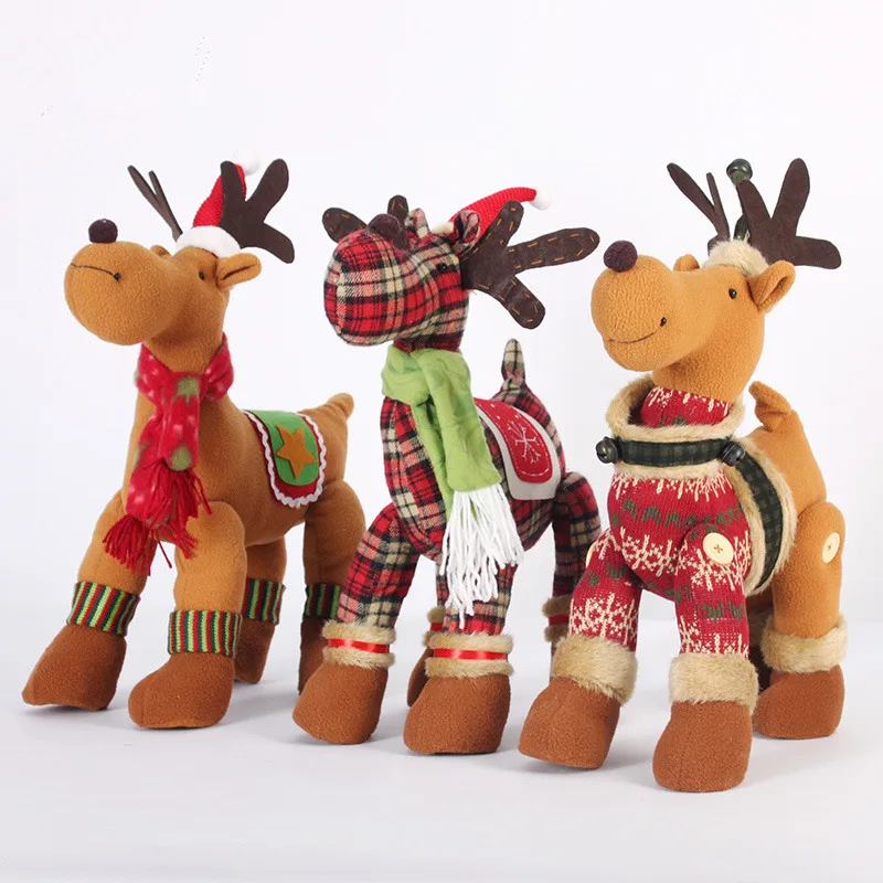 С резными украшениями 40 см игрушечные олени кулон елочные украшения подарки