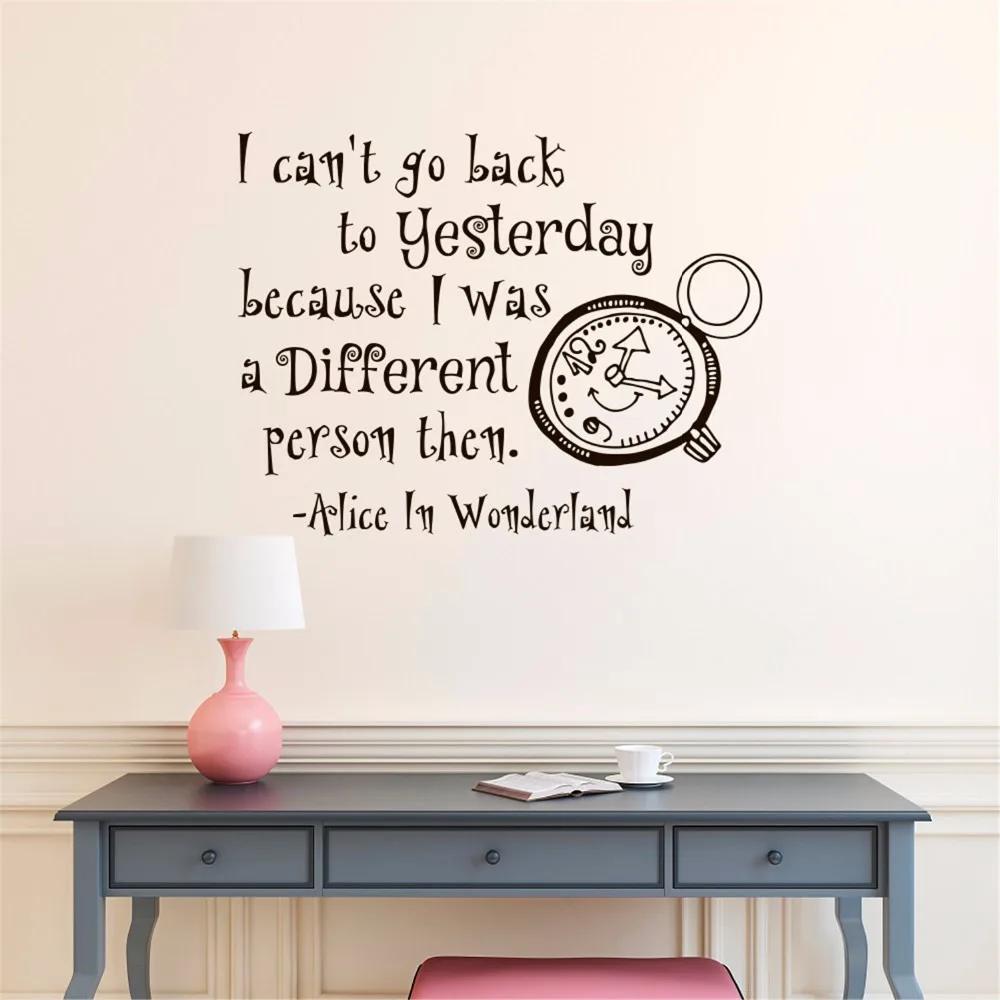 Я не могу вернуться к вчерашнему английские цитаты декор Decasl Алиса в стране чудес
