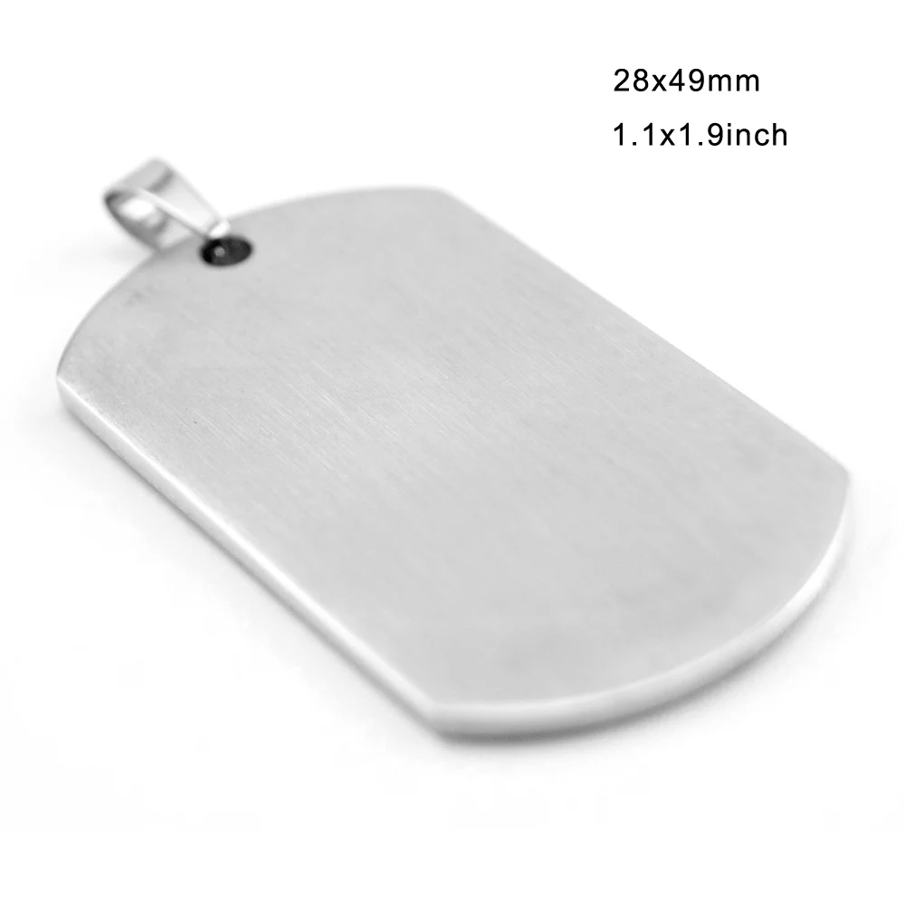 50pcs matte surface Pendant brush polish crafts men's Dog tag 1.1x1.9inch stainless steel Pendants for men wholesale tags | Украшения и