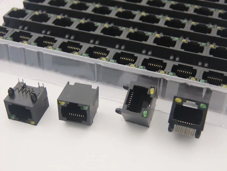 10 шт. новый сетевой разъем RJ45 56 8P8C пластиковый со светодиодным светильник оптовая