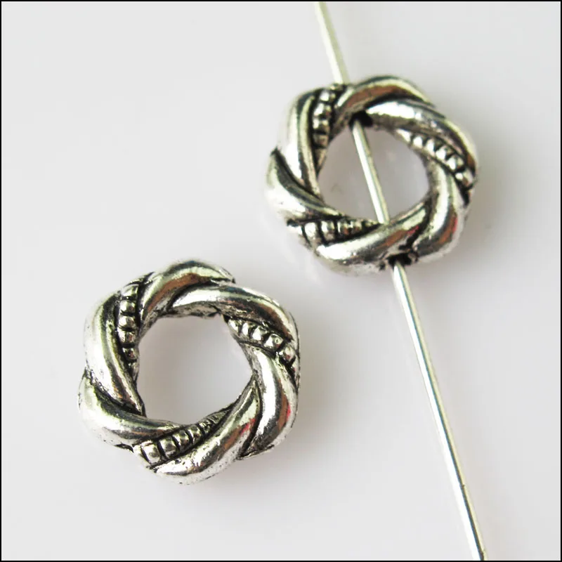 Новый 30 шт. Тибетский Серебристый цвет круглый разделительные рамка из бисера