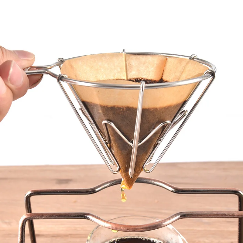 Фильтр для кофе эспрессо V60 сетка из нержавеющей стали с капельным фильтром