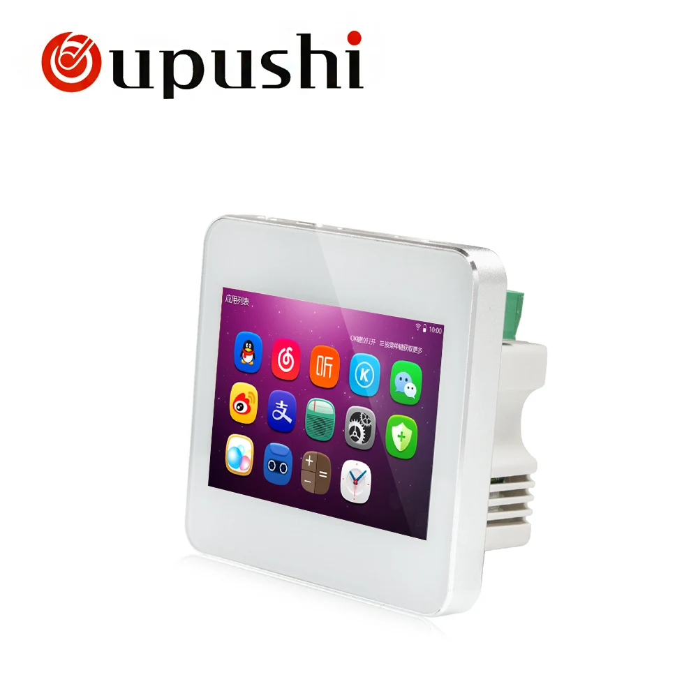 OUPUSHI B5 аудио визуальный в стене фоновый музыкальный контроллер Bluetooth цифровой Домашний кинотеатр система домашнего офиса отеля магазин - Цвет: White