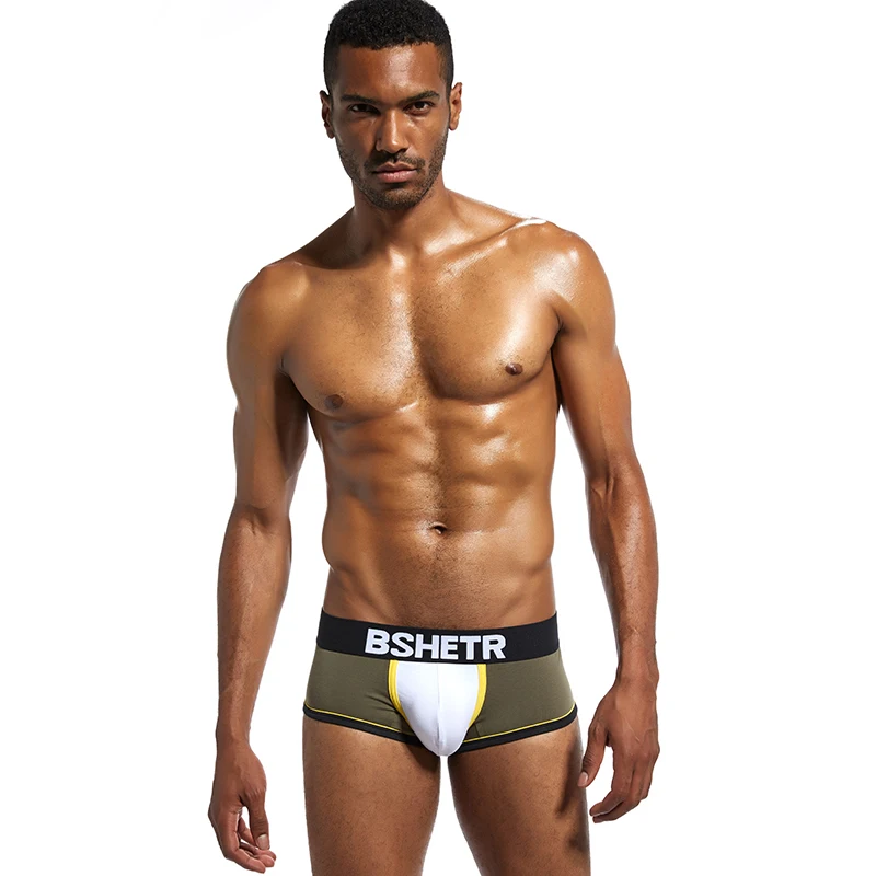 Стринги мужские с U-образным выпуклым мешочком дышащее хлопковое нижнее белье