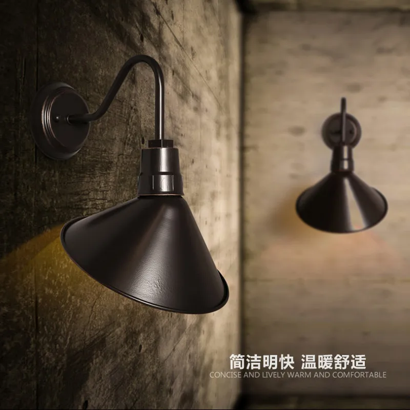 

American Village Retro Nostalgia Living Room E27 LED Wall Lamp for Bedroom Bedside Wall Lights Balcony Stairs Lighting Fixture