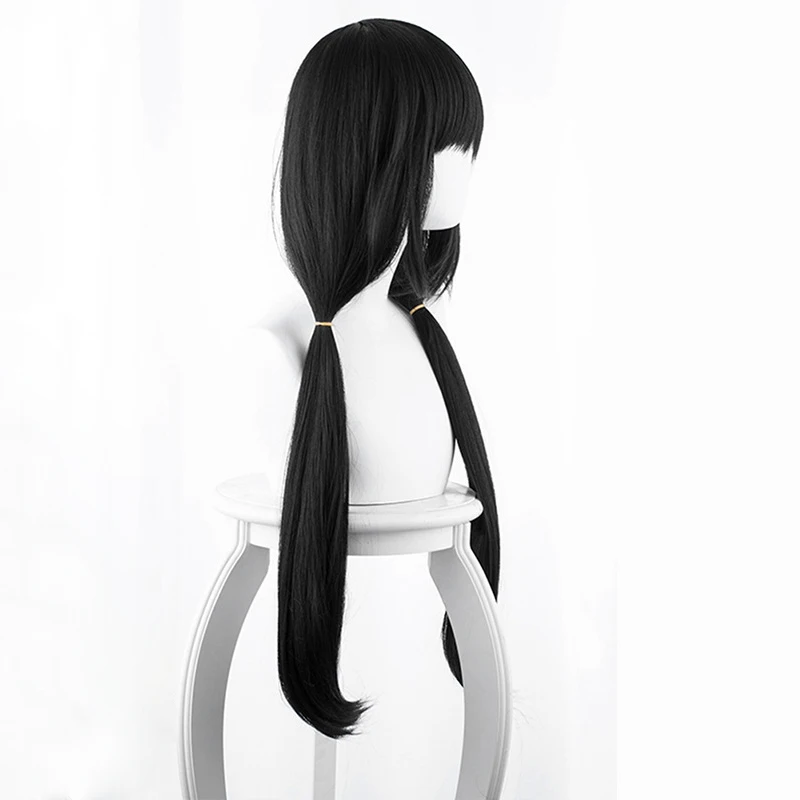 

DATE A LIVE Tokisaki Kurumi Cosplay Wig for Women Long Straight Synthetic Hair 100cm Claw Clip Ponytail Costume Party Wig Black