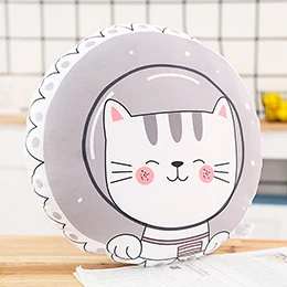 Grey cat Круглая подушка с принтом Фэнтези мультфильм Животные Единорог кошка Медведь Мороженое-леденец напольные подушки для сидения диван декор подушки для девочек - Цвет: Grey cat