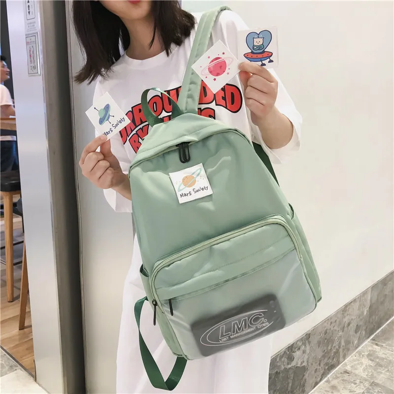 DCIMOR Waterproof nylon Women Backpack Female Transparent Front-pocket Travel Backpack Detachable student schoolbag book Mochila