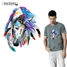 Модная цветная нашивка с животными Nicediy, наклейки для одежды, сделай сам, футболка, Виниловая аппликация на одежду, стирающиеся наклейки сделай сам