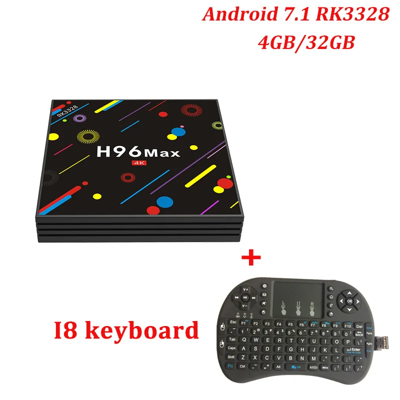 TV BOX with Keyboard 5 шт. смарт-ТВ коробка Android 7,1 Media Player Декодер каналов кабельного телевидения RK3328, 4 Гб оперативной памяти, 32 Гб встроенной памяти, BT4.0 USB 3,0 2,4G& 5G двухъядерный процессор Wi-Fi H96 MAX H2 ТВ коробка - Цвет: TV BOX with Keyboard