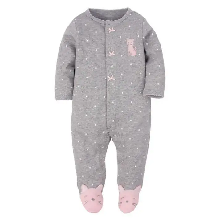 grey cat Orangemom/ модные детские пижамы; Одежда для маленьких девочек; одежда унисекс для маленьких мальчиков; хлопок; детские комбинезоны для новорожденных - Цвет: grey cat
