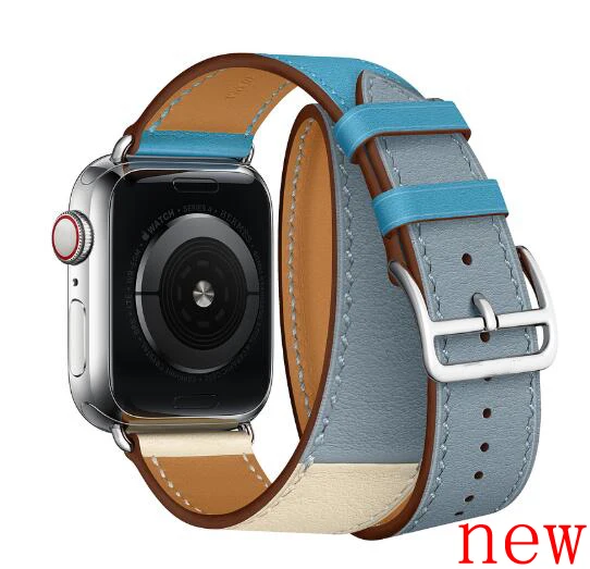 Удлиненная кожаная Петля для iwatch 40 мм 44 Apple Watch band Series 4 2 3 1 двойной тур ремешок 38 42 |