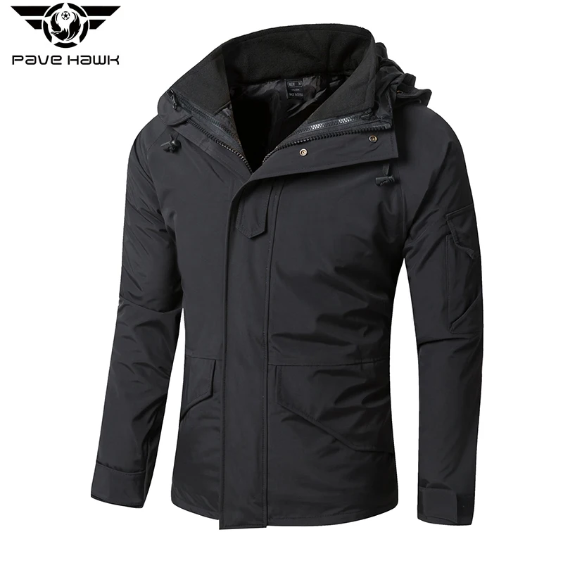 Мужской флисовый тренчкот со съемными карманами на молнии и защитой от царапин