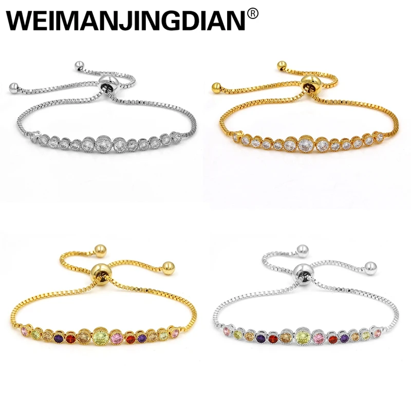 WEIMANJINGDIAN элегантные круглые радужные цвета кубический цирконий Кристалл CZ