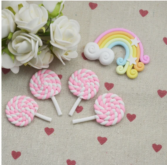 

100Pcs Resin Colorful Lollipop Flatback Cabochon Scrapbooking Craft