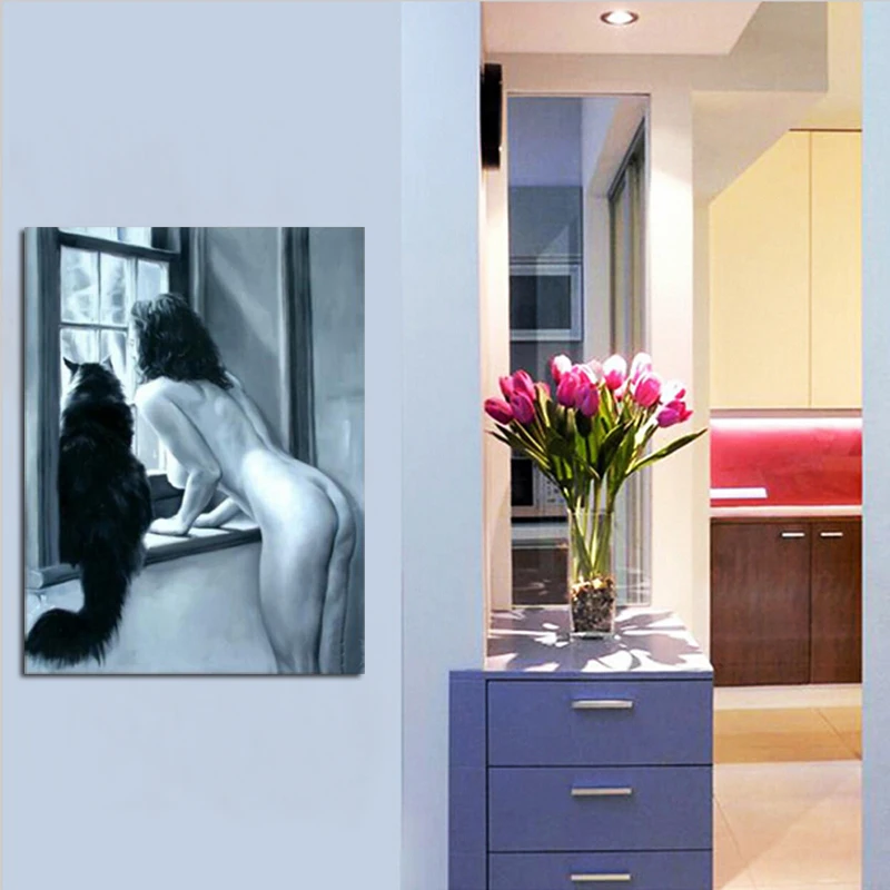 Чистая ручная роспись Современная картина маслом на холсте голая молодая