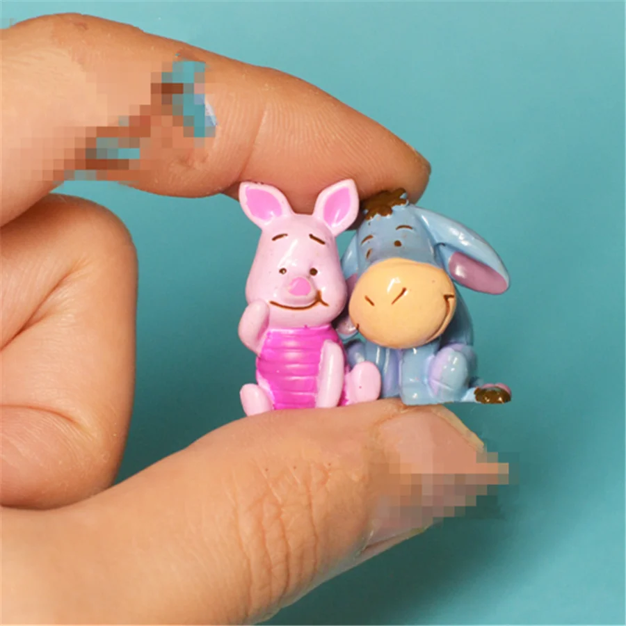 48 шт./лот 2,5 см милый мультфильм Иа Ослик поросенок фигурка свиньи игрушки коллекция фигурок игрушки микроландшафт игрушки
