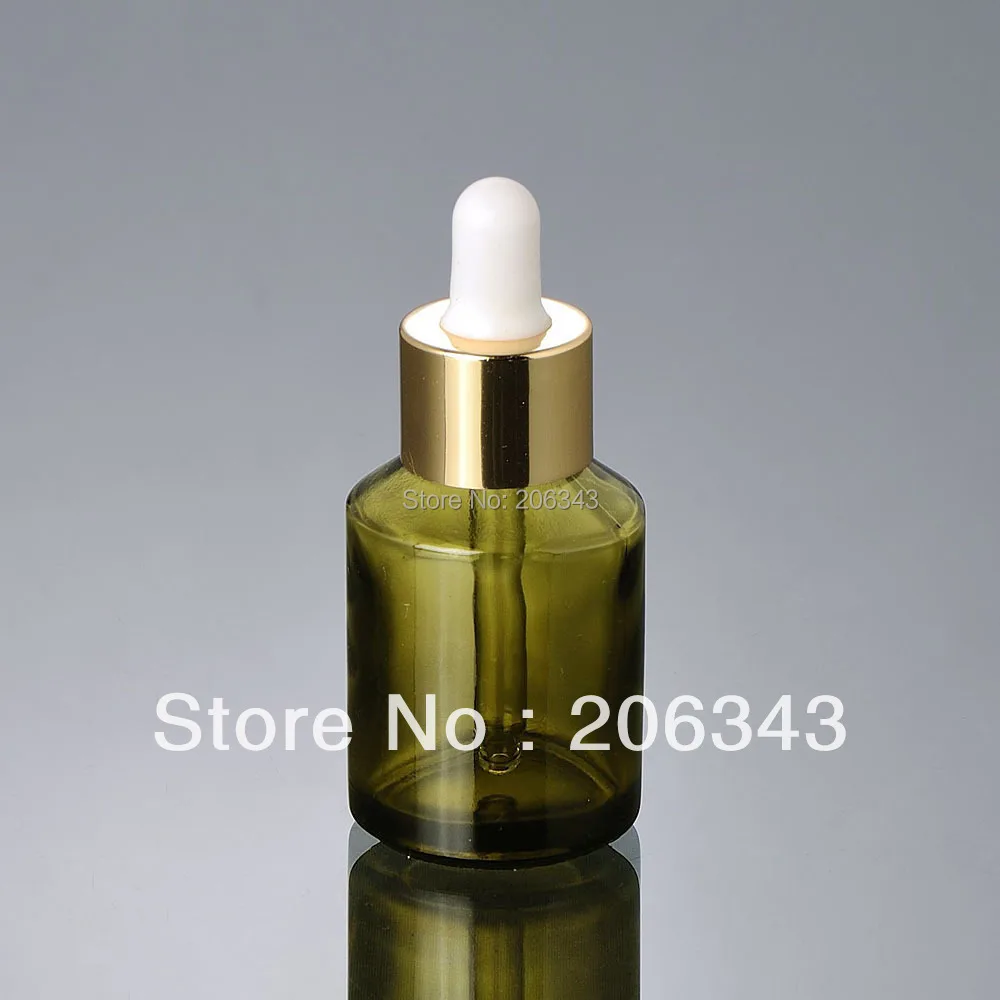 30 мл зеленая стеклянная бутылка с золотом/матовым серебром/блестящим