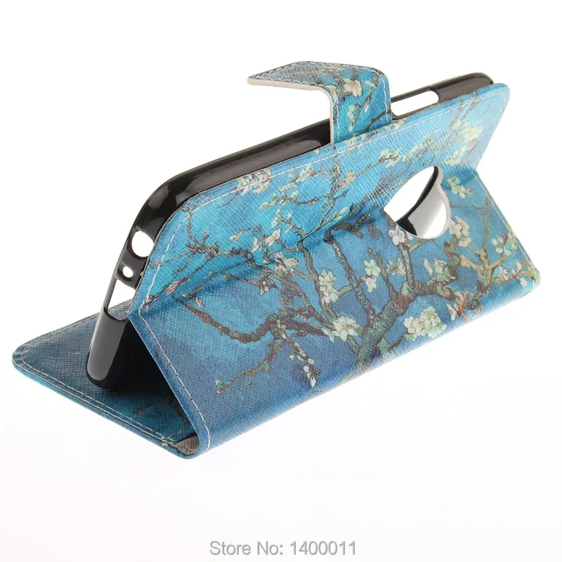 Роскошный кожаный чехол-книжка с подставкой и рисунком для Motorola Moto G5 Plus стильные