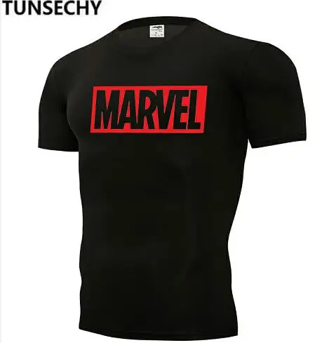 Новые мужские футболки с принтом повседневные коротким рукавом и marvel круглым