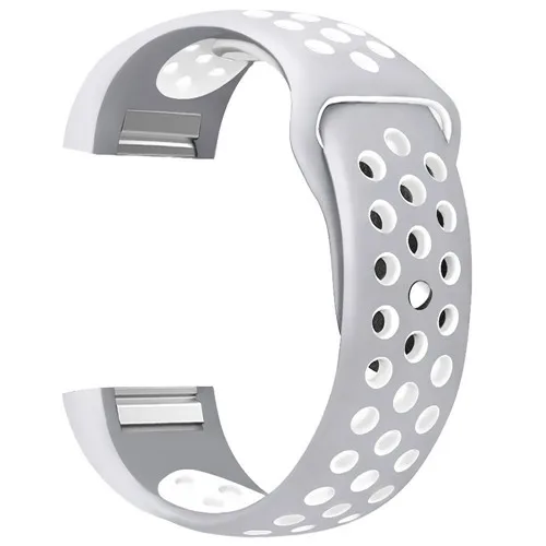 Silver white Цветной браслет для Fitbit Charge 2, спортивный силиконовый ремешок на запястье для Fitbit Charge 2, умный Браслет, умные аксессуары - Цвет: Silver white
