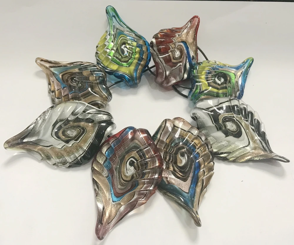 8 pcs/lot Mixed Color Unique Lampwork Murano Art Glass Charms Pendant Necklace for men womens Gif | Украшения и аксессуары