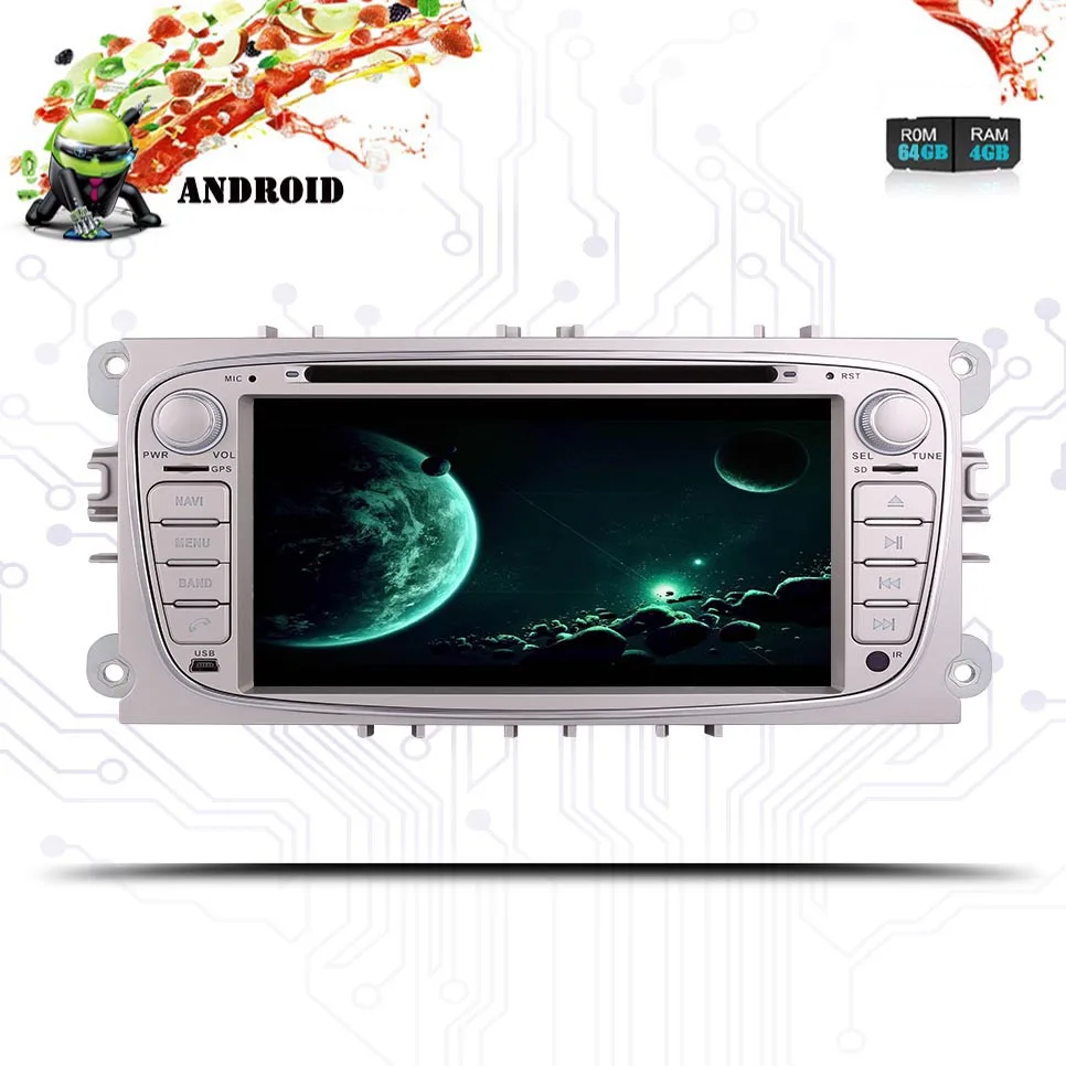Android 9 0 HD 1024*600 автомобильный dvd-плеер радио для FORD/Focus/S-MAX/Mondeo/C-MAX 3/4G WIFI GPS навигация