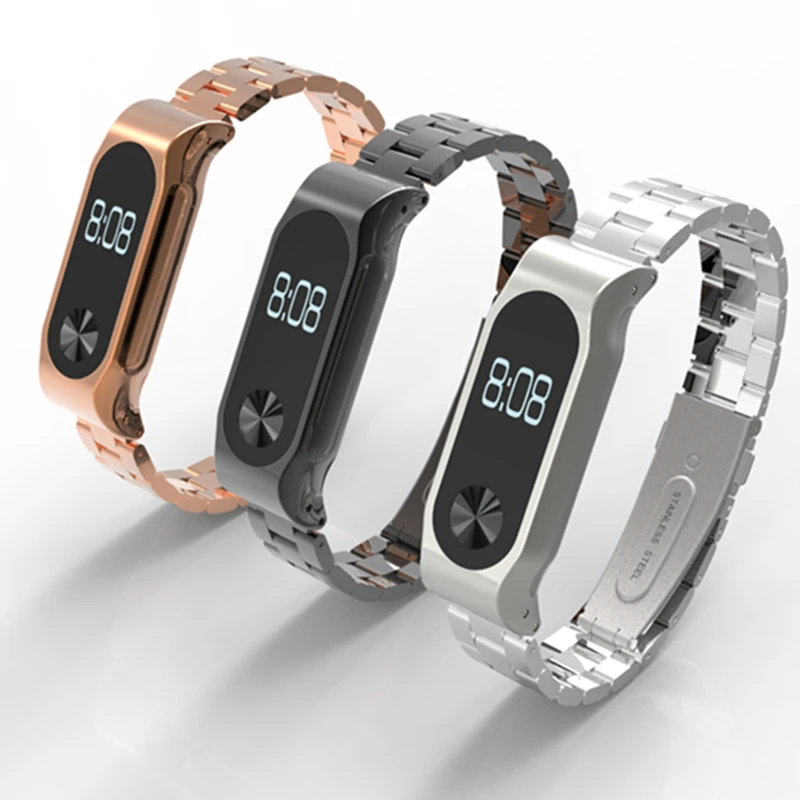 FIFATA для Xiaomi Mi Band 2 металлический ремешок браслет из нержавеющей стали Miband сменный