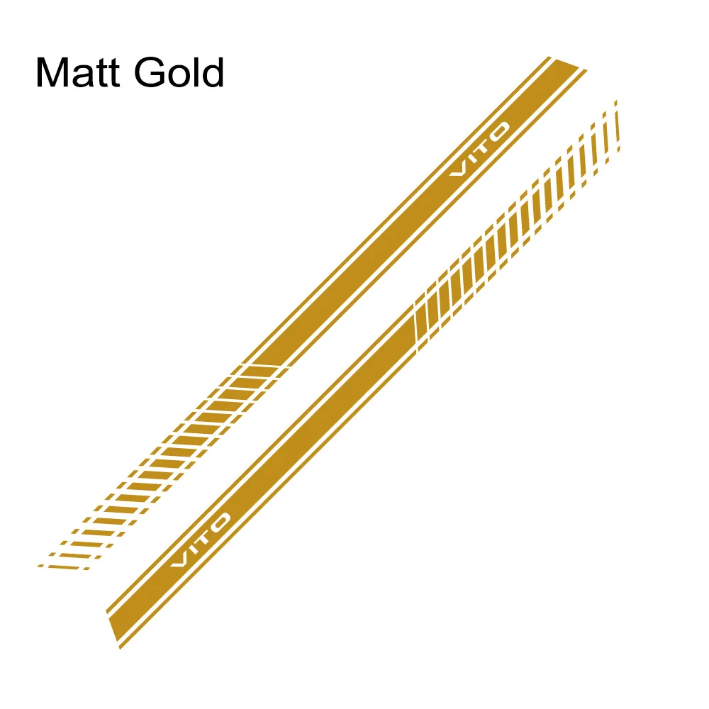 Matt Gold 2 шт., автомобильные наклейки в полоску, виниловые Авто стильные графические наклейки, стильные автомобильные аксессуары для Mercedes Benz Vito V Class W447 V260 - Color Name: Matt Gold