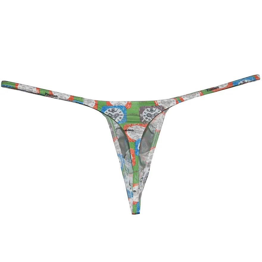 Мужское нижнее белье с принтом трусики танга микро стринги большой выпуклой