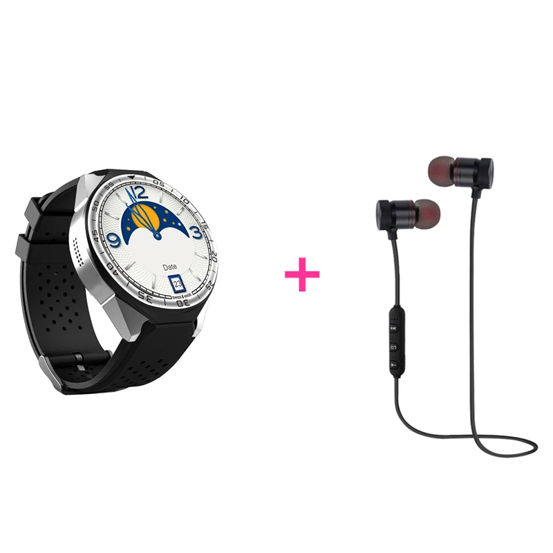 silver add earphone Смарт-часы S99C KW88 PRO, ОС Android 5,1, 2 Гб ОЗУ, 16 Гб ПЗУ, 2,0 Мп, четырехъядерный процессор MTK6580, 3G, gps, наручные часы, 1,3", шагомер сердечного ритма - Цвет: silver add earphone