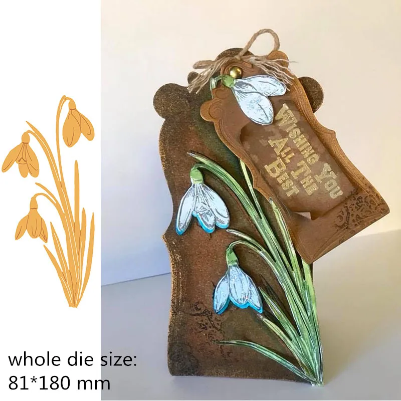 Die Set Flowers Snowdrops Wild Poppies Lilies Tree Butterfly Bird and Ornate Tags Metal Cutting Dies for Scrapbooking New - Цвет: 05