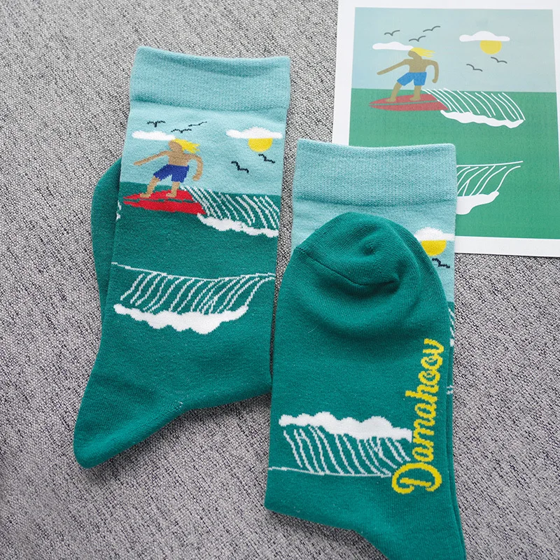 2018 новые модные мужские и женские носки из японского хлопка с красочным