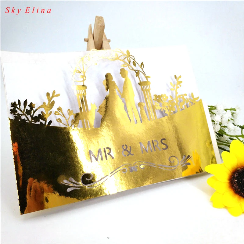 Лазерная резка Mr. & пригласительная карточка Свадебное приглашение с одним слоем