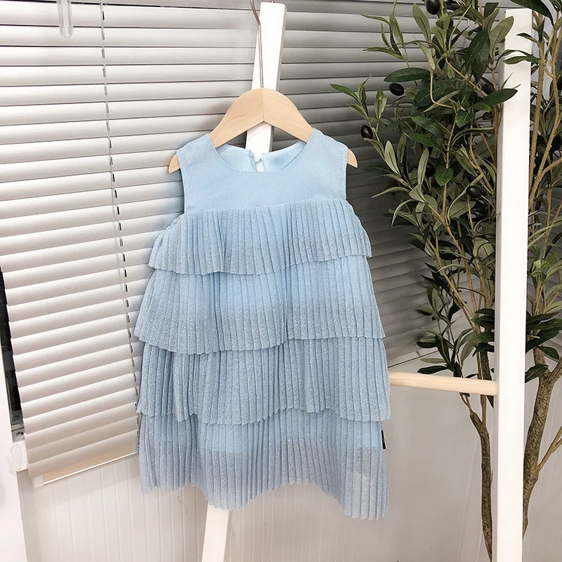 Baby Girl Chiffon Dress Fashion New Children's Girls Sleeveless Party Dresses Kids for 2 3 4 5 6 Years | Детская одежда и
