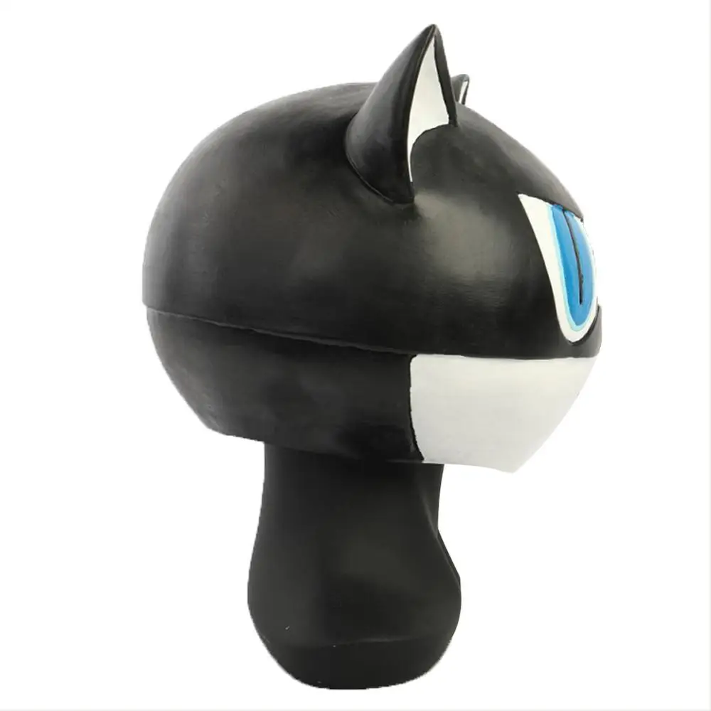 Маска Моргана для косплея Persona 5 латексный шлем черной кошки Моны голова на