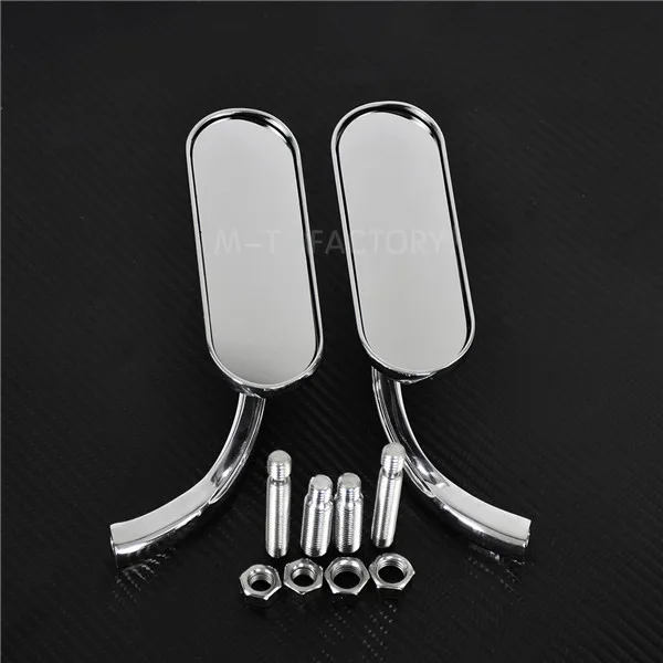 Chrome 2 шт. мотоциклетные мини овальные боковые зеркала для Harley Sportster Touring Dyna Softail Для Мотоцикла Cruiser Chopper Bobber 8 мм 10 мм - Цвет: Chrome