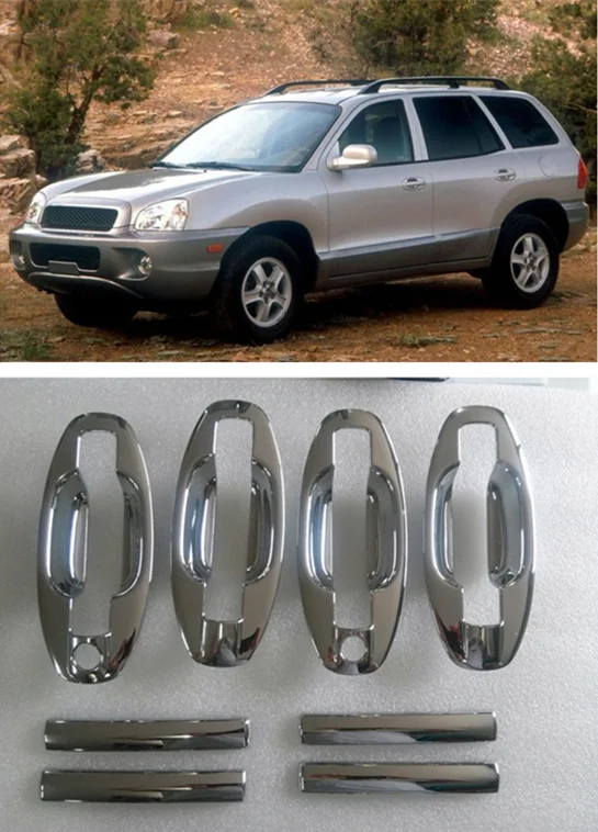 Новинка ABS хромированные покрытия для дверных ручек trim + чаша Hyundai Santa Fe 2001 2002 2003 2004