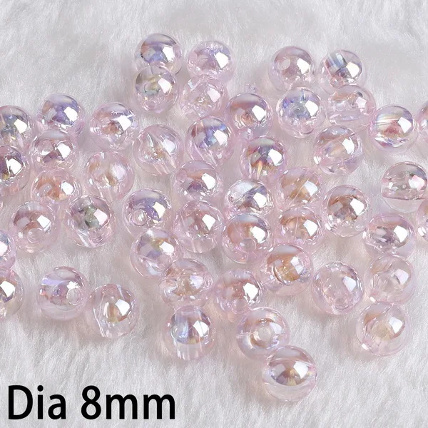 Light Pink 50 шт 8 мм радужные карамельные цвета AB круглые акриловые бусины Свободные бусины для самостоятельного изготовления ювелирных изделий браслет ожерелье - Цвет: Light Pink