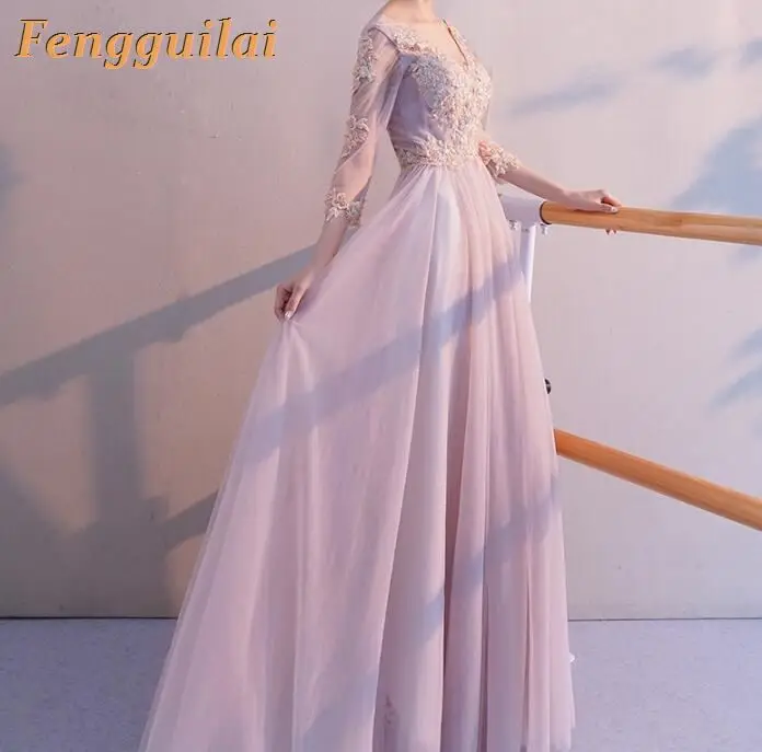 

Women Summer Spring Clothes Lace Long Sleeve V-Neck Party Formal Cocktail Wedding Long Dress Regular Size Pullover Polyester