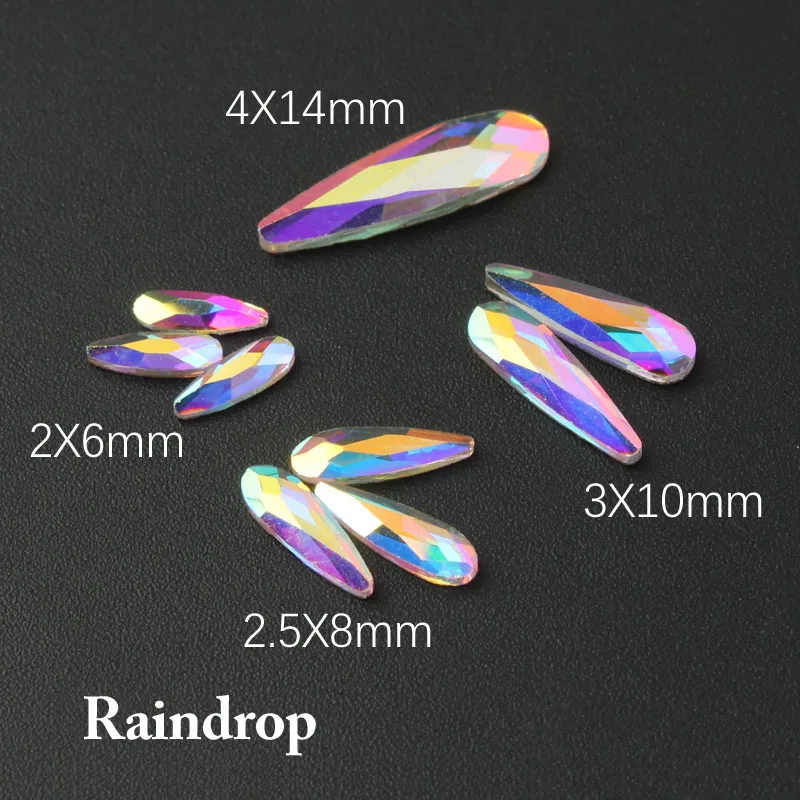 Raindrop 2.5X8mm Лучшие продажи кристалл AB 3D дизайн ногтей Стразы необычной формы кристаллы и камни для DIY художественное оформление ногтей - Цвет: Raindrop 2.5X8mm