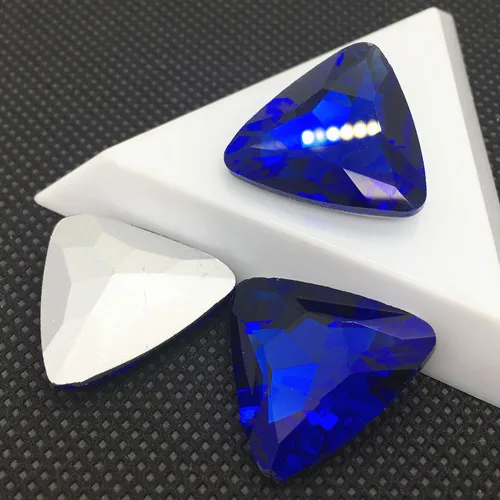 cobalt 8 мм 10 мм 12 мм 14 мм 16 мм 18 мм 23 мм трехугольное стекло, кристалл, камень, заостренный назад горный хрусталь все цвета для одежды diy - Color: cobalt